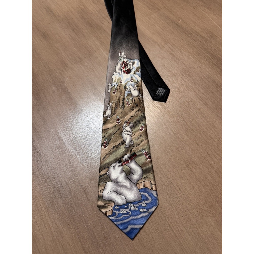 Vintage Coca Cola Polar Bear Tie Mens Novelty Coke Advertising 90s